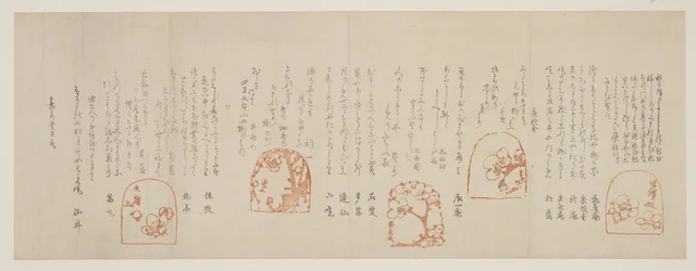 Pflaumenblütenmotive von fünf Künstlern, 1853